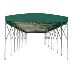 Push-Pull Awning with Wheels Waterproof Retractable Mobile Canopy