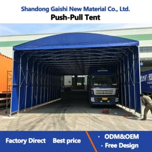 Push pull Canopy Warehouse Tent Rainproof Outdoor Storage Movable Retractable Awning Temporary Activity Sunshade Iron Frame