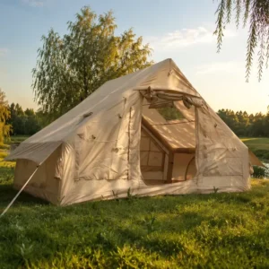 Quality Inflatable Tent 6.3sqm Standard Air Column 210D Oxford Khaki 3 4 Person Family Portable Easy Build Glamping Camping
