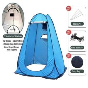 Quick-Open Pop-Up Privacy Tent, Outdoor Shower and Dressing Room with Internal Pockets
