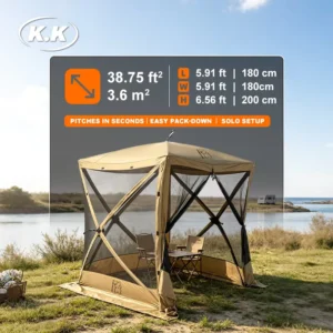 Quick-Set Pop-up Screen Hub Tent, Portable Canopy Shelter with Netting for Beach, Patio and Backyard