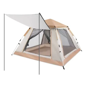 Quick Setup Automatic Camping Tent with Porch Waterproof Windproof Tent with Mesh Screens for Outdoor Camping and Travel