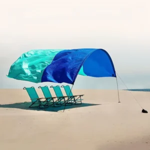 Quick-Setup Foldable Nylon Beach Tent with Wind-Resistant Sunshade Shelter