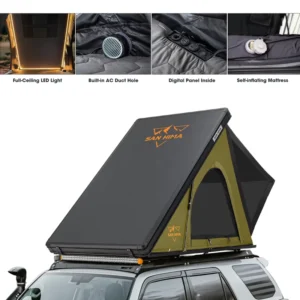 Quick Setup Lightweight Pop-Up Aluminum Hard Shell Rooftop Tent for Car