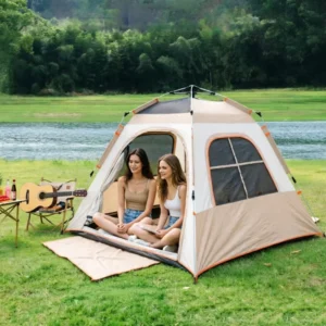 Quick Setup Outdoor Camping Shelter Waterproof Oxford Fabric Sun Protection Windproof Family Adventure Tent