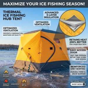 Quick-Setup Pop-Up Waterproof Fishing Tent, Portable Winter and Summer Shelter
