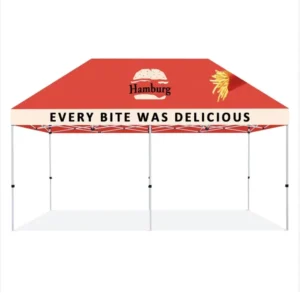 Quick-Setup Pop Weather-Resistant Heavy-Duty 10×20 ft Canopy Tent Foldable Aluminum Frame Oxford Fabric Sublimation Advertising