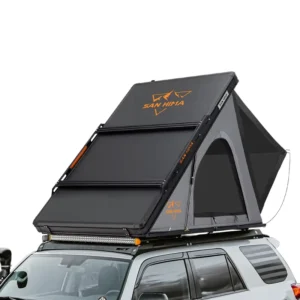 Quick Setup Slimline Car Hardshell Rooftop Tent Lightweight Aluminum Hard Shell with Roof Rack for 4×4 Offroad Camping