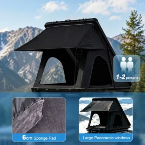Quick Setup Waterproof Outdoor 4×4 SUV Aluminum Hard Shell Roof Top Camping Tent with 6cm Sponge Pad