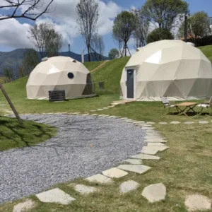 RIAT Outdoor Glamping Hotel Igloo Dome Tent PVC Canvas Waterproof Windproof for Family Camping Wedding Events