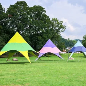 Rainbow Star Shaped Hexagonal Triangular Outdoor Canopy Tent UV Protection Sunshade Design Fits Camping