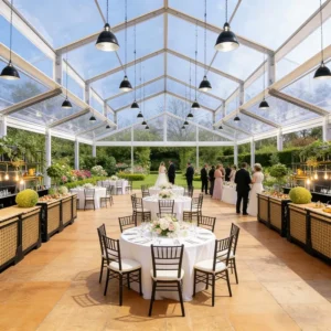 Removable Glass Wall Orangery Tent Modular Atrium Marquee Garden Wedding Reception Party Tent