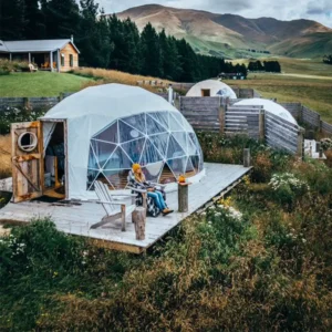 Resort PVC Tarpaulin Outdoor Geodesic Dome Tent Glamping
