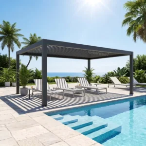 Retractable Aluminium Pergolas Commercial Garden Structure for Poolside