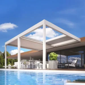 Retractable Aluminum Alloy Pergola Canopy Outdoor Gazebo Pavilion Roof Shade