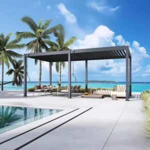 Retractable Pergola Canopy Louvre Aluminium Motorized Electric Pergola Outdoor Kits