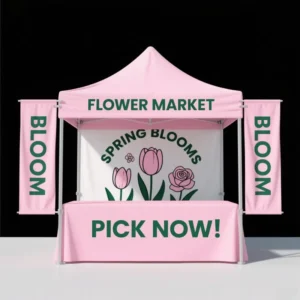 Reusable 10x10ft 3x3m Advertising Tent with Push-Pull Canopy & Sidewall for Shopping Malls & Food Booths
