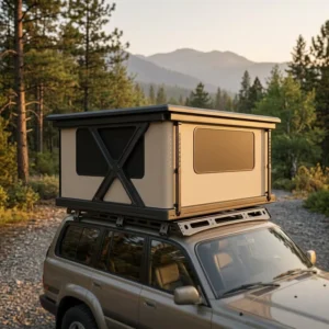Rigid Lightweight Double Layer Camouflage Rooftop Tent for Car Camping Four Season Use One Bedroom Hardshell Design Outdoor
