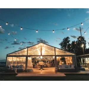 Romantic Transparent Glass Wedding Canopy Tent Double Layer Waterproof Aluminum Frame Event Tent 15m Outdoor Glamping