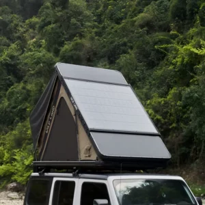 Roof Top Tent 2 Person Outdoor 4×4 Car Roof Top Tent with 300W Solar Panel for Pickup SUV Sedan Overland Camping