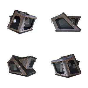 Roof Top Tents Aluminum Rooftop Tent with Sky View Windows 4 Person Waterproof Quick Open Camping Tent for Overland SUV