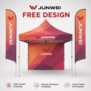 Roof-Vented 10×10 Heavy-Duty Waterproof Pop-Up Canopy Tent Aluminum Frame Custom Printed for Events