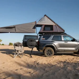 Rooftop Tent 2 3 Person Quick 1 Min Setup Comfort Mattress Aluminum Shell for SUV Truck Overland Camping