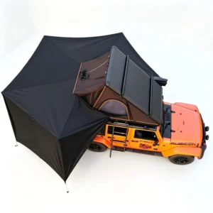 Rooftop Tent Aluminum Alloy Shell Polyester Fabric Summer Waterproof Camping 4 Person Quick Automatic Opening Portable Double