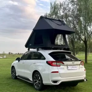 Rooftop Tent Box with Ladder, Carbon Fiber, 4×4 Aluminum Hard Shell Triangle Tent