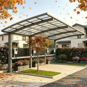 Rustproof Aluminum Alloy Car Port Windproof UV Protection Outdoor Garage Canopy for Villa Yard Single Double Car Use