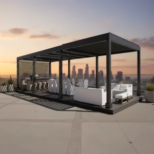 Rustproof Aluminum Hardtop Gazebo, Waterproof Windproof Outdoor Canopy for Garden Patio Backyard