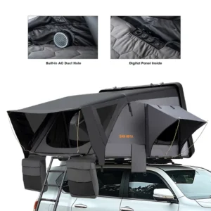 SAN HIMA Quick Setup Built Tough Lightweight Clamshell ABS Hardshell Rooftop Tents Built in Digital Panel For 4×4 Camping
