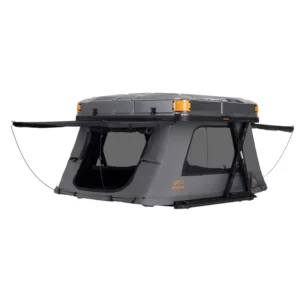 SAN HIMA Remote Control Automatic Quick Setup Aluminum Hard Shell Rooftop Tent Camping Car Roof Tent With Led Light Bar