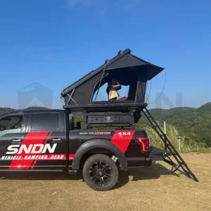 SNDN X Hinge Aluminum Corner Vehicle Camping Roof Top Tent Waterproof Rooftop Tent LED Light Quick Automatic Open Rooftop Tent