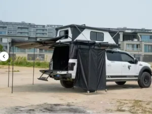 ST07 Double Layer Hard Shell Pop Up Camper Tent Quick Automatic Opening One Bedroom Straight Bracing Summer Tent