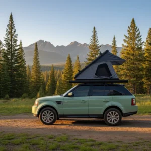 SUV 4×4 4-Person Canvas Rooftop Tent with Waterproof Automatic Opening for Three-Season Camping