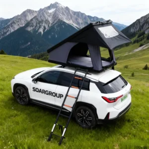 SUV Rooftop Tent Straight Bracing Type Hard Shell Oxford Canvas Fabric Four Season Quick Automatic Opening For Outdoor Camping