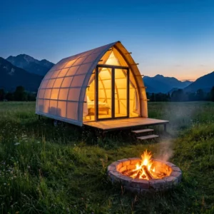 Sailboat Carriage Tent 900D Oxford Fireproof Waterproof Large Glamping Tent with Steel Frame