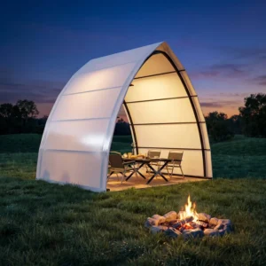 Sailboat Tent 3x3m 750g PVC Coated Fabric Galvanized Steel Frame Outdoor Camping Glamping Tent