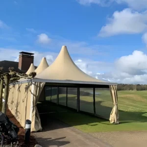 Sand Color Pagoda Tent Black Aluminum Frame Outdoor Marquee Tent for Garden Wedding and Banquet