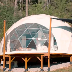 Set Geodesic Dome Tent With Bathroom Kitchen Toilet Luxury Glamping Pod Hotel Suite Permanent Living Igloo Dome House for Resort