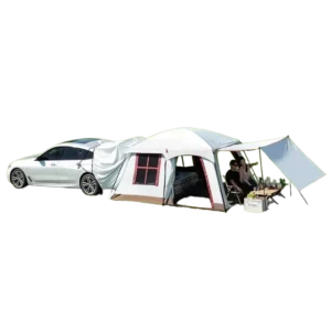 Shanzhiji SUV Off road Waterproof 3000mm Anti Storm Four Season Tunnel Double Layer Two Room Full Set Camping Car Rear Tent