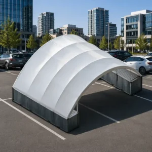 Shipping Container Car Parking Sunshade 40ft Dome Container Shelter PVC Container Awning