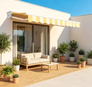 Shop Front Acrylic Retractable Canopy Awning with Aluminum Alloy Frame, Folding Arm for Villa Balcony and Outdoor Patio