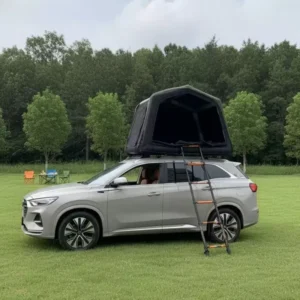 Side Open Large Size Aluminum Alloy Hard Shell Rooftop Tent 160 190cm Four-Season Automatic No Setup Required for Family