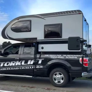 Side Slide in Truck Camper Fiberglass Overland Off Road Pickup Camper Shell with Kitchen Bathroom for Full Size Pickup Truck