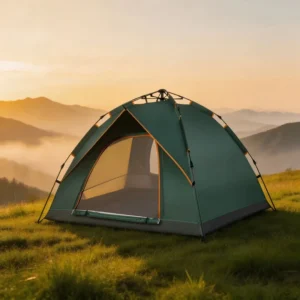 Silver Coated One Bedroom Dome Tent with Quick Open Hydraulic Frame for Four Season Sun Protection and Rainproof Use