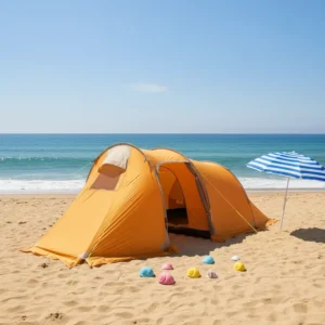 Silverline Waterproof Canvas Family Tunnel Tent for Outdoor Camping Premium Furniture