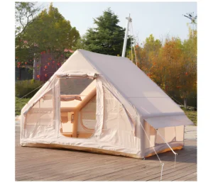 Single Door Inflatable Camping Tent 6.3sqm Top Window Air Tent Ventilation Cabin Tent for Resort Outdoor Glamping UV Protection