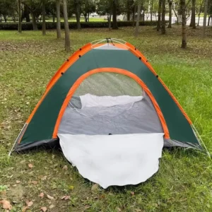 Single Layer Automatic Pop up One Bedroom Four Season Camping Tent 1 Door 1 Window Silver Coated Waterproof for Outdoor Use